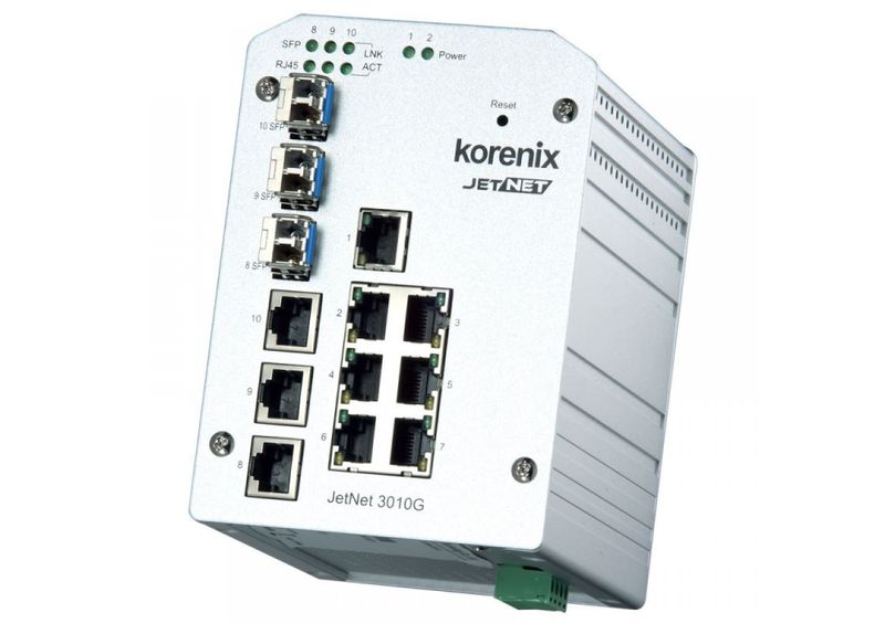 Неуправялем Ethernet Rail комутатор JetNet 3010G на Korenix